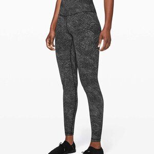 Lululemon Align Pant 28" Free Spirit Ice Grey Black Size 6